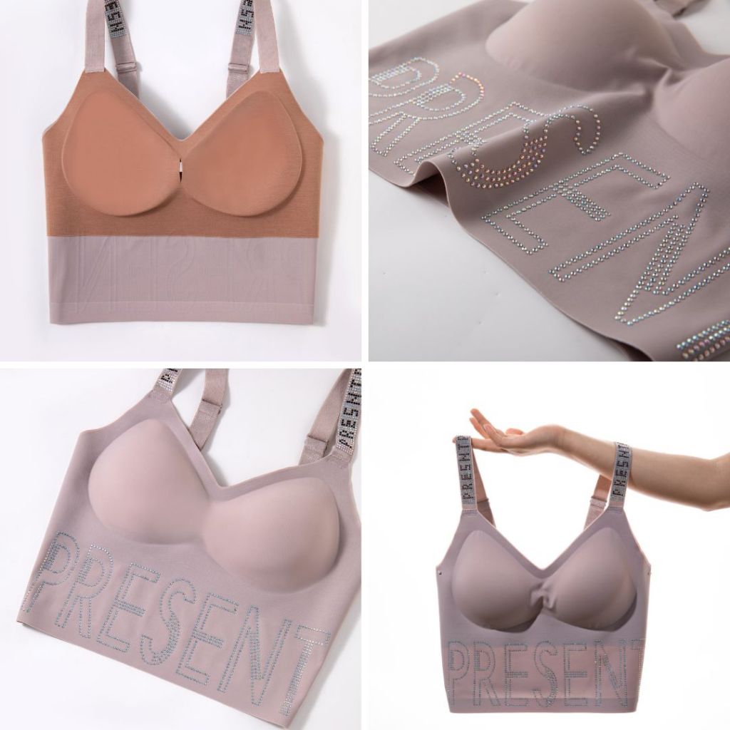 Áo Bra Đi Biển Đính Đá Santony W185 - Thể Thao Không Gọng Thun Lạnh PIER N°5