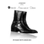 Giày da bò Harness Boots Black LEMANS HB01.3 Gót vân gỗ Đế cao 5.5cm BH 12T