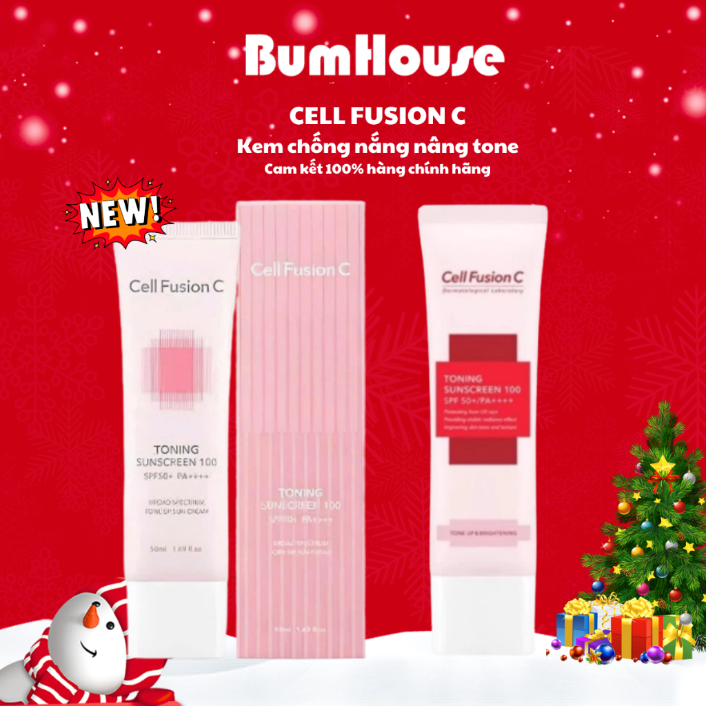 [HÀNG CTY] Kem Chống Nắng Cell Fusion C Toning Sunscreen 100 Tone Up & Brighting Nâng Tông Da SPF 50+/PA ++++  Tuýp 50ml