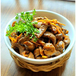 Giao hỏa tốc - Chân nấm kho gừng ăn liền 500gr (thịt dê chay)