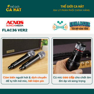 [Tặng dây Optical nối Tivi] Dàn âm thanh di động FLAC 36 V2 kèm Micro - Loa Karaoke ACNOS Soncamedia
