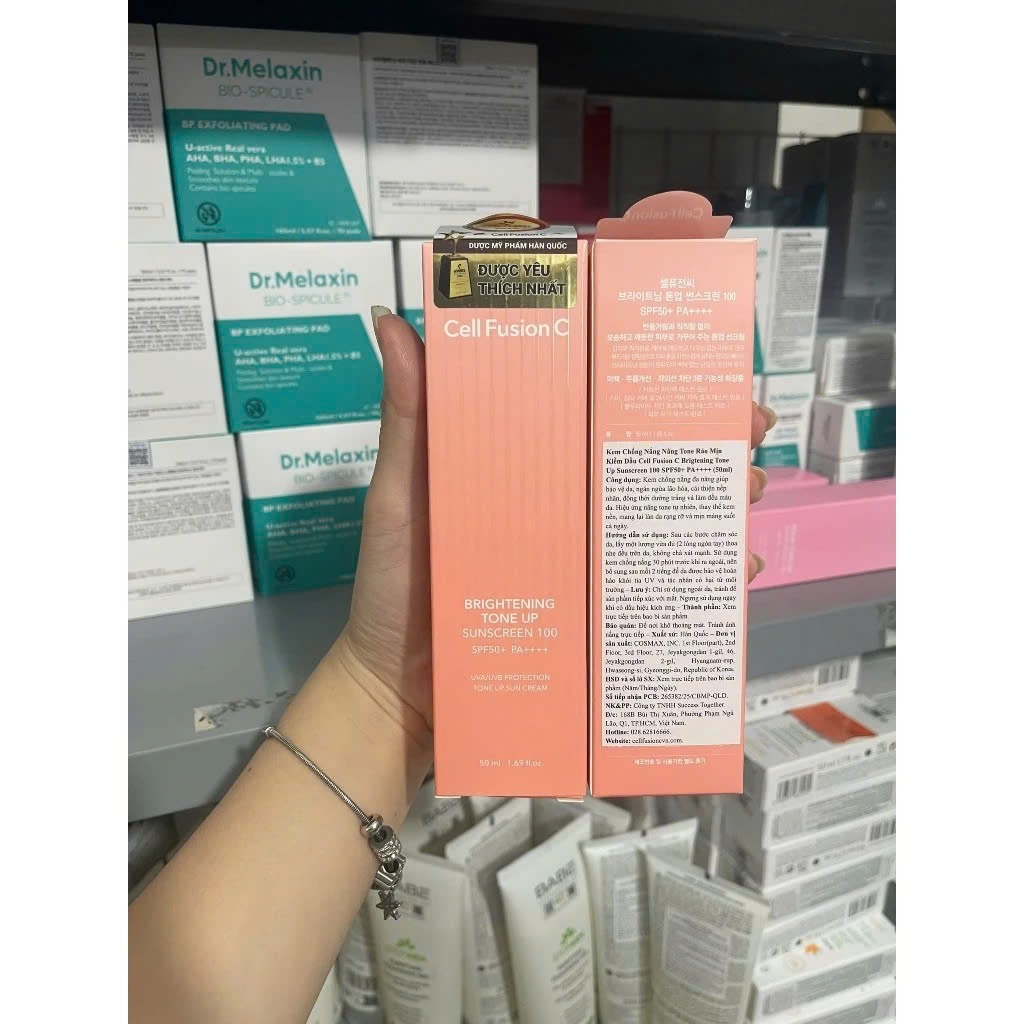 [HÀNG CTY]Kem Chống Nắng Nâng Tone Kiềm Dầu Cell Fusion C Brightening Tone Up Sunscreen SPF50+ 10ml/35ml/50ml (nobox)