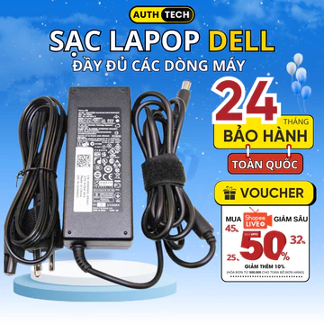Sạc Laptop DELL 19.5V 65W/90W, Sạc Dell Chân To Chân Nhỏ, Sạc Dell Inspiron Latitude Bảo Hành 24T