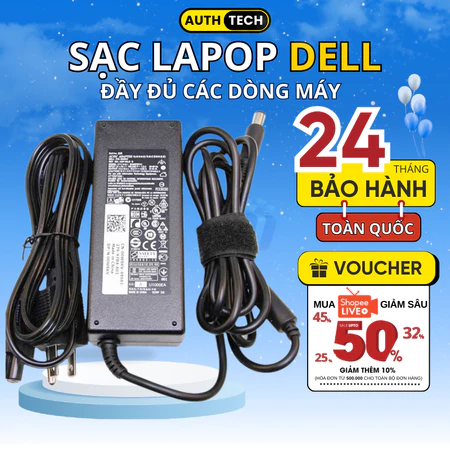 Sạc Laptop DELL 19.5V 65W/90W, Sạc Dell Chân To Chân Nhỏ, Sạc Dell Inspiron Latitude Bảo Hành 24T
