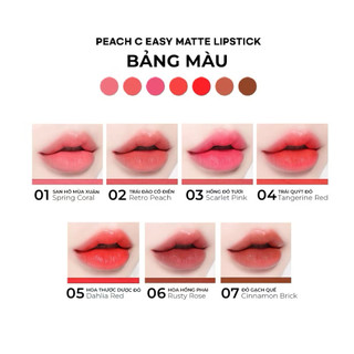 Son thỏi PEACH C Easy Matte siêu mịn căng mọng lên màu chuẩn Siêu Xinh