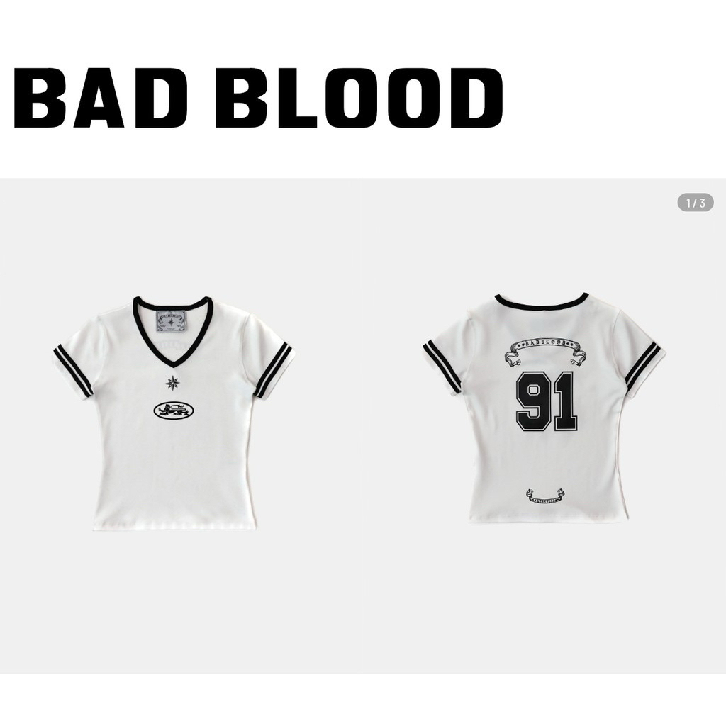 Áo thun nữ cổ chữ V Badblood 91