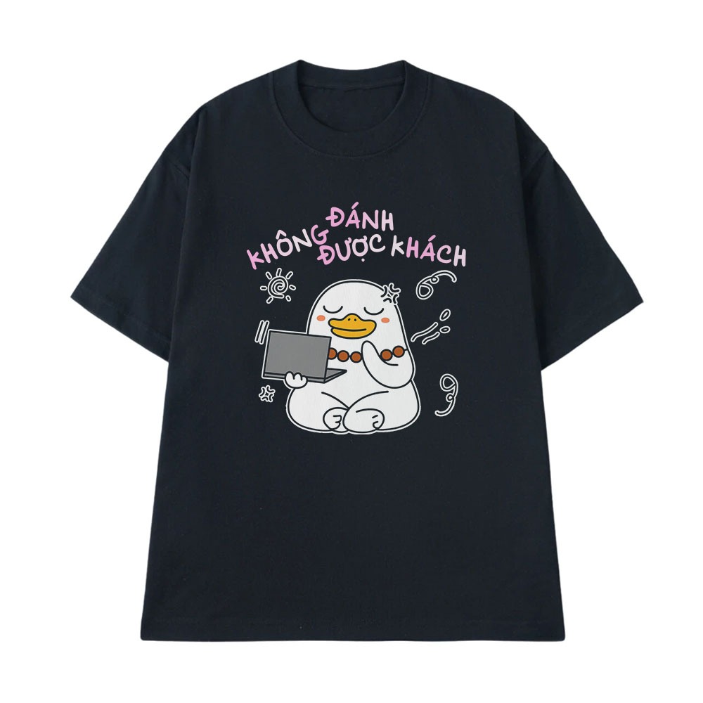 Áo Thun Hài Hước Không Được Đánh Khách Hàng Câu Nói Text Văn Phòng Công Sở Form Rộng Cotton 250gsm