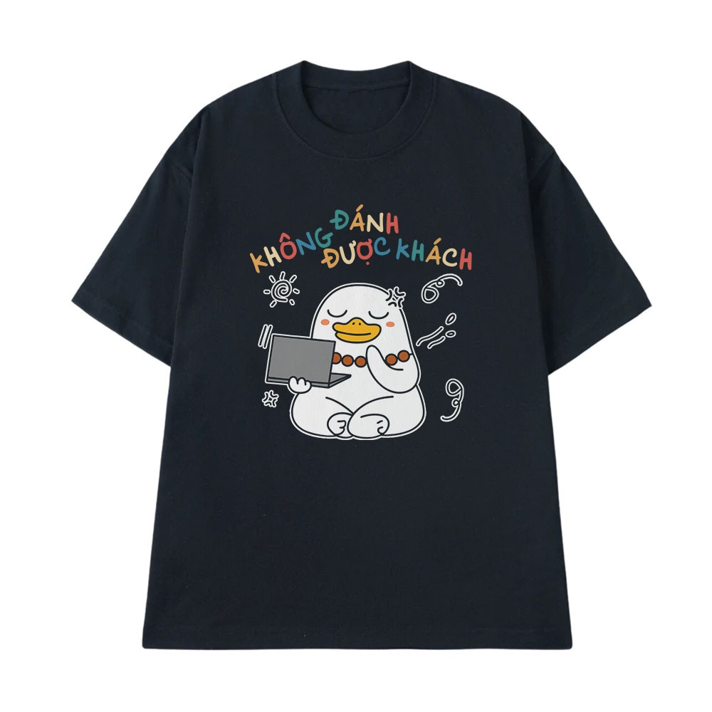 Áo Thun Hài Hước Không Được Đánh Khách Hàng Câu Nói Text Văn Phòng Công Sở Form Rộng Cotton 250gsm