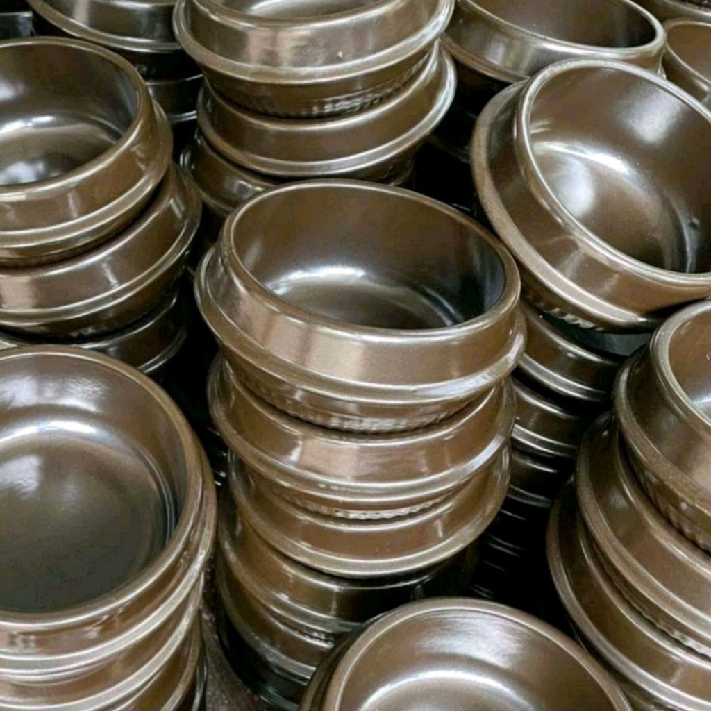 THỐ NÂU ĐẤT NUNG XUẤT KHẨU HÀN QUỐC SIZE 15,5CM-COMBO NỒI+ĐẾ ĐA NĂNG TRỘN CƠM HẦM CANH NẤU TOKBOKKI-800ML