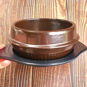 THỐ NÂU ĐẤT NUNG XUẤT KHẨU HÀN QUỐC SIZE 15,5CM-COMBO NỒI+ĐẾ ĐA NĂNG TRỘN CƠM HẦM CANH NẤU TOKBOKKI-800ML