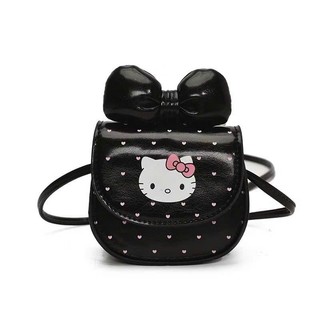(Deal Mở Bán) Túi đeo chéo Mini cho bé gái - Túi KITTY chấm bi tim phối Nơ Xinh đáng yêu chất DaPU mềm cho mẹ và bé MN01