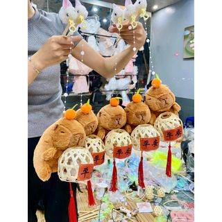 Đèn lồng gấu bông Capybara nâu,hồng,xanh bơ siêu hot trend 2025,lồng đèn chơi trung thu đầy đủ phụ kiện { H }n