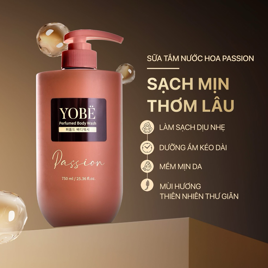 Combo Sữa Tắm Tinh Dầu Thơm Aroma & Sữa Tắm Hương Nước Hoa Yobe [Chính Hãng]