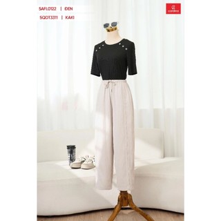 5QDT33 Quần nữ CARDINA cao cấp quần baggy basic chất thô đũi  5QDT33