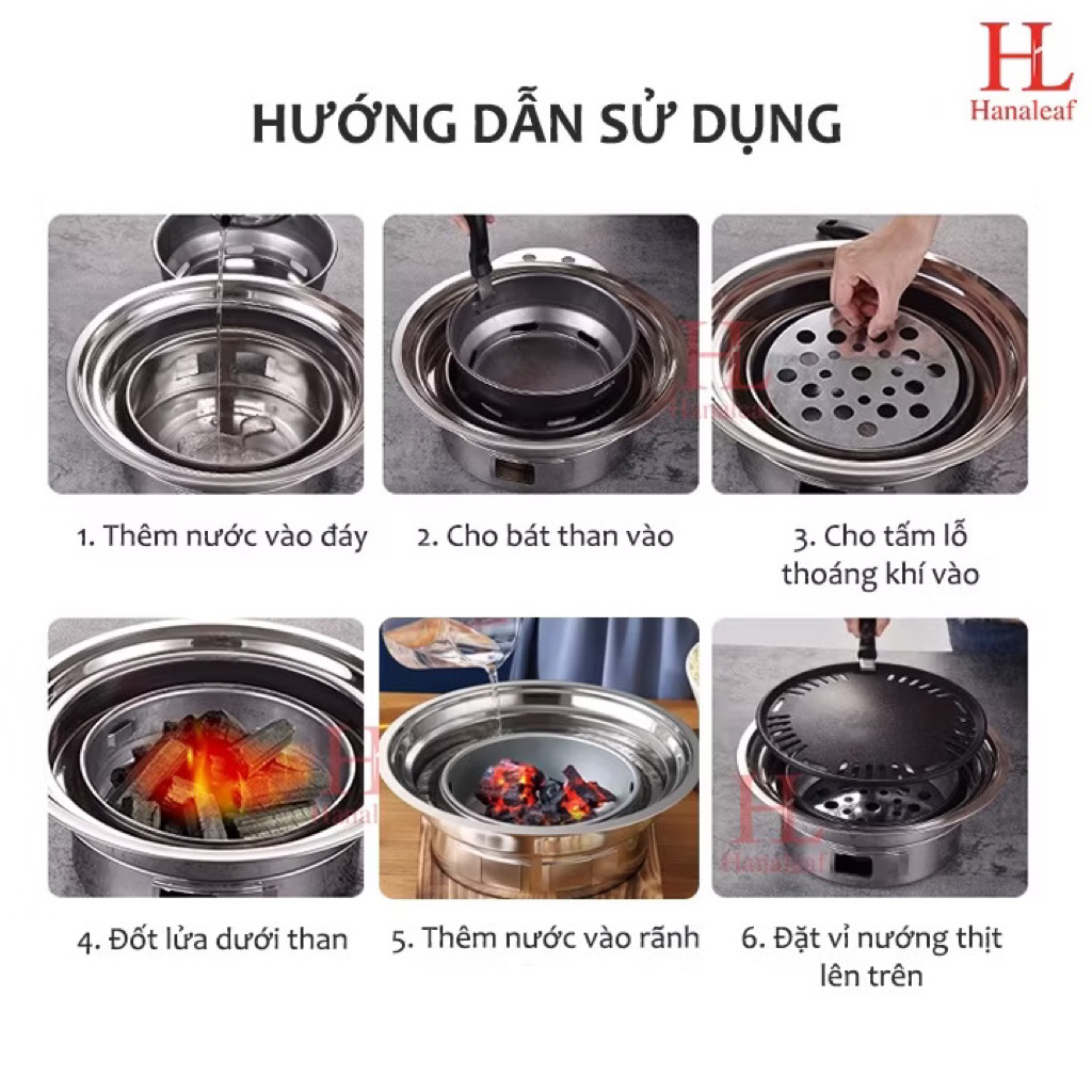 Sale giảm giá 80% Bếp nướng không khói HL size 35cm, nướng than hoa tiện dụng, phù hợp gia đình hàng cao cấp