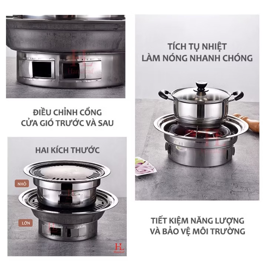 Sale giảm giá 80% Bếp nướng không khói HL size 35cm, nướng than hoa tiện dụng, phù hợp gia đình hàng cao cấp