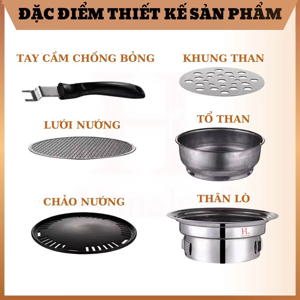 Sale giảm giá 80% Bếp nướng không khói HL size 35cm, nướng than hoa tiện dụng, phù hợp gia đình hàng cao cấp