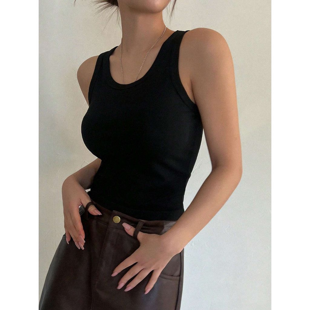 Áo Ba Lỗ Nữ Cổ Tròn Dáng Ôm Màu Trơn Chuẩn Hè YN055