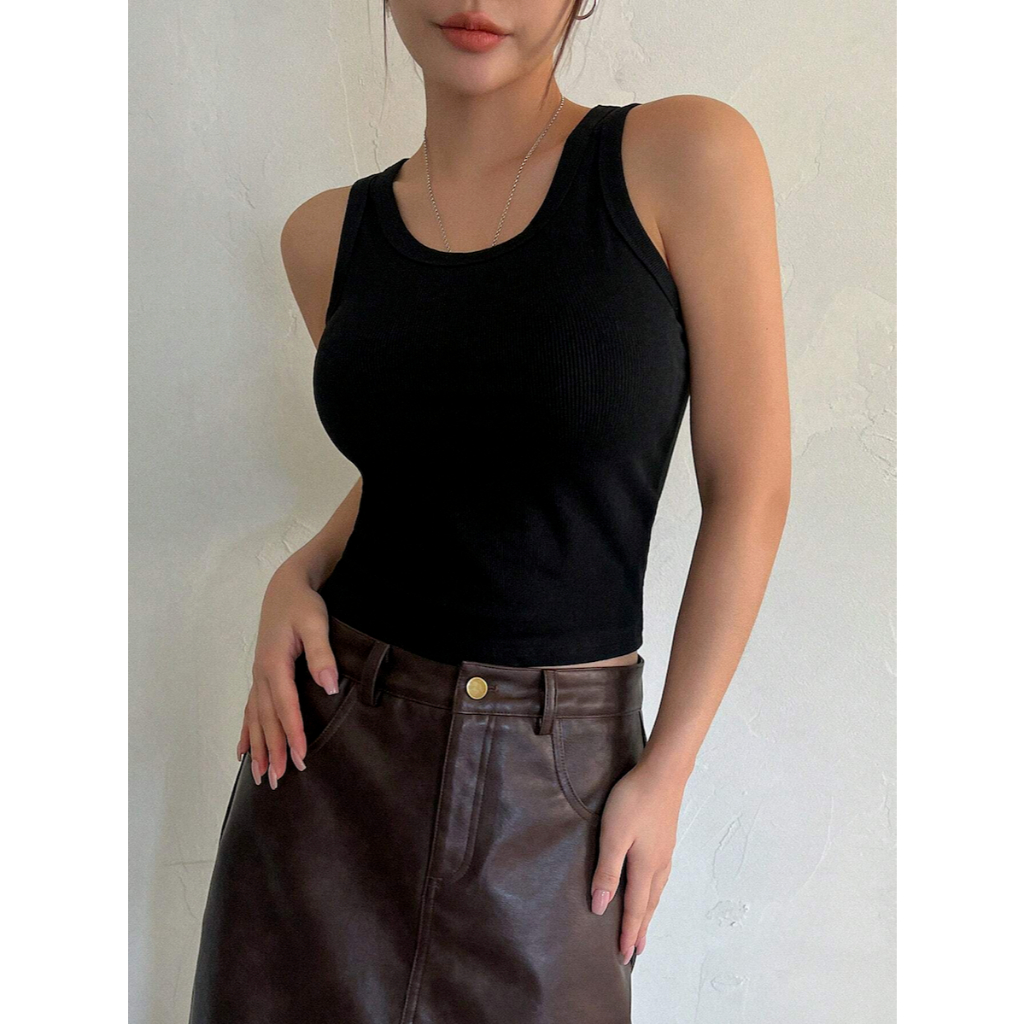 Áo Ba Lỗ Nữ Cổ Tròn Dáng Ôm Màu Trơn Chuẩn Hè YN055