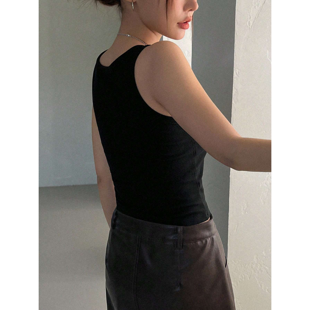 Áo Ba Lỗ Nữ Cổ Tròn Dáng Ôm Màu Trơn Chuẩn Hè YN055