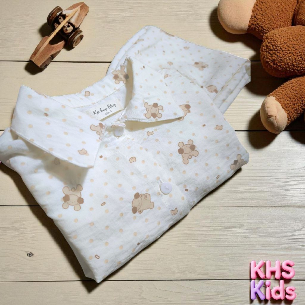 Bộ bé trai Ngủ Đũi Lạnh bé trai quần dài tay dài mặc nhà mền mịn BreezeSleep – Bộ Ngủ Làm Mát.