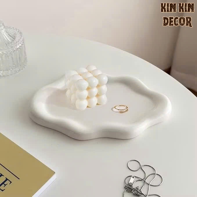 Khay thạch cao decor trang trí, đựng phụ kiện, trang sức, nến thơm, làm quà tặng KINKIN Decor | BigBuy360 - bigbuy360.vn