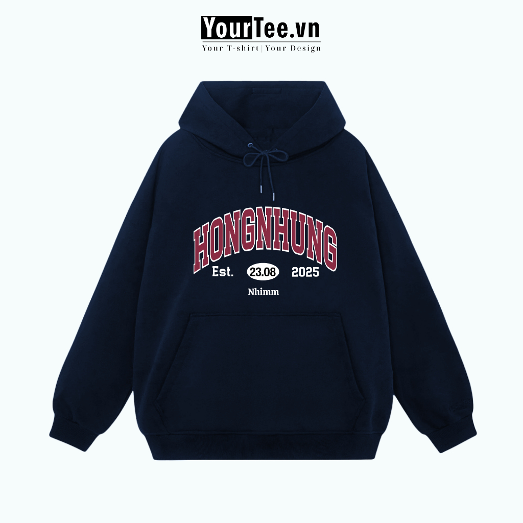 [ÁO HOODIE IN TÊN] Áo Hoodie Nỉ Bông 350gsm Lót Bông Ấm, In Tên Theo Yêu Cầu YH01 + CÓ HỘP
