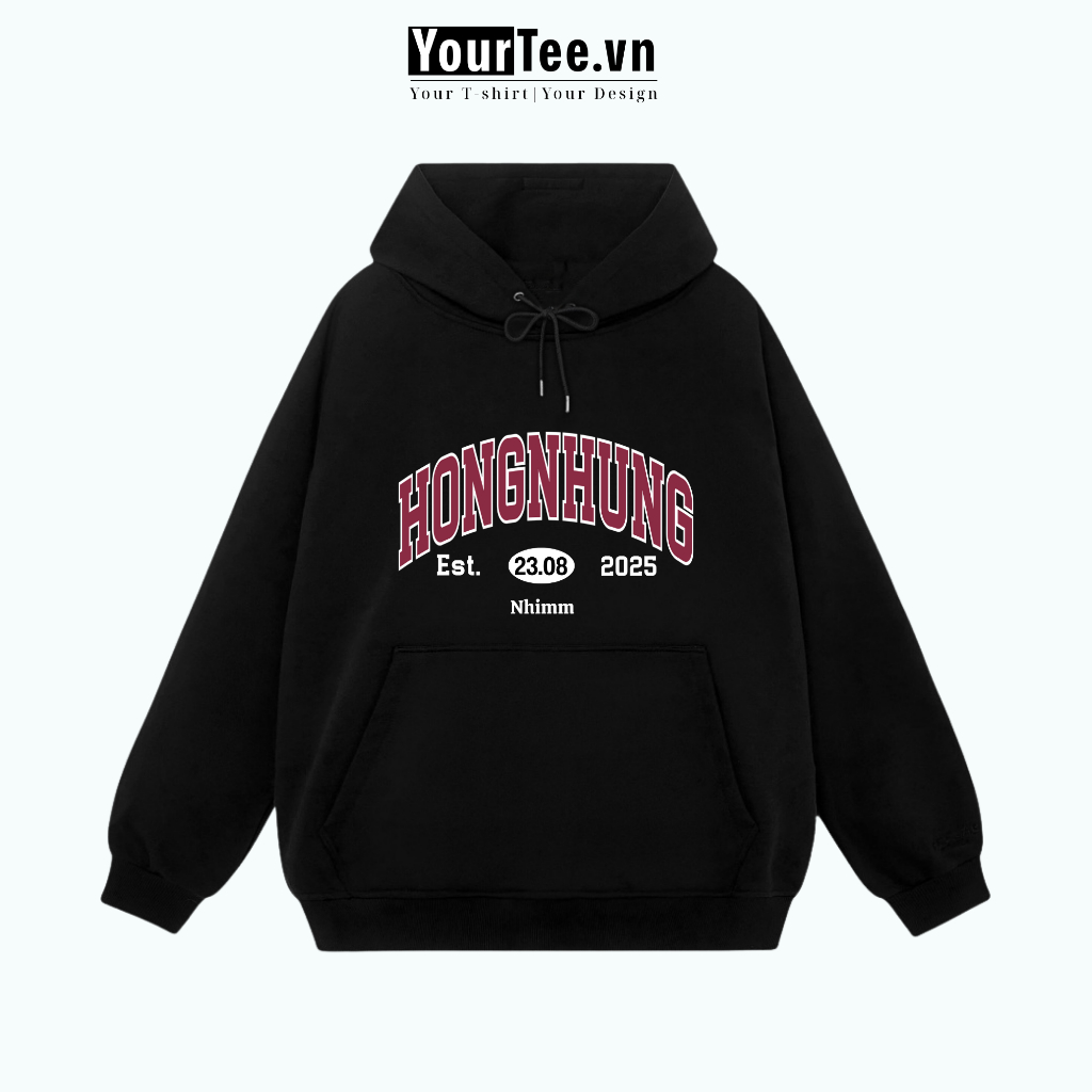 [ÁO HOODIE IN TÊN] Áo Hoodie Nỉ Bông 350gsm Lót Bông Ấm, In Tên Theo Yêu Cầu YH01 + CÓ HỘP