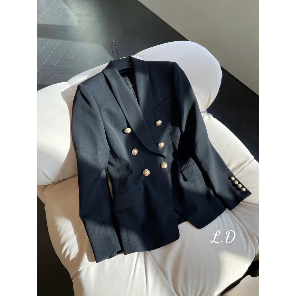 vest khuy đồng phom dài sang diện thu - đông siêu sang SML