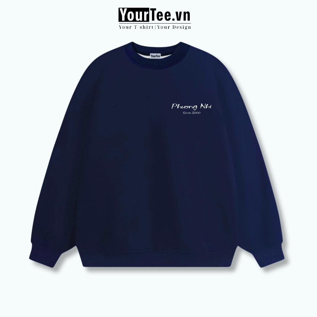 [ÁO SWEATER IN TÊN] Áo Sweater Nỉ In Logo + Ngày Kỉ Niệm Cá Nhân Hóa, Vải Bông Ấm Mịn YW03 + CÓ HỘP