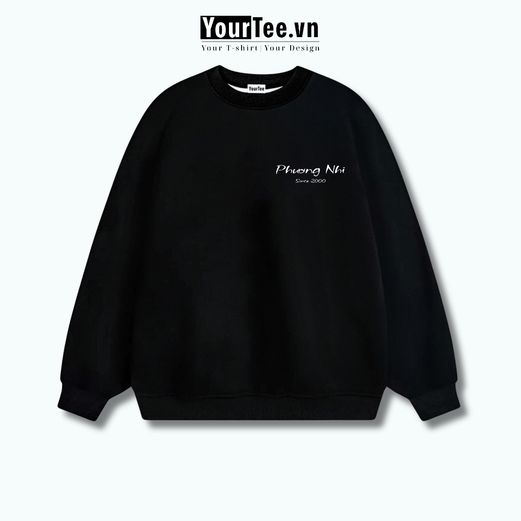 [ÁO SWEATER IN TÊN] Áo Sweater Nỉ In Logo + Ngày Kỉ Niệm Cá Nhân Hóa, Vải Bông Ấm Mịn YW03 + CÓ HỘP
