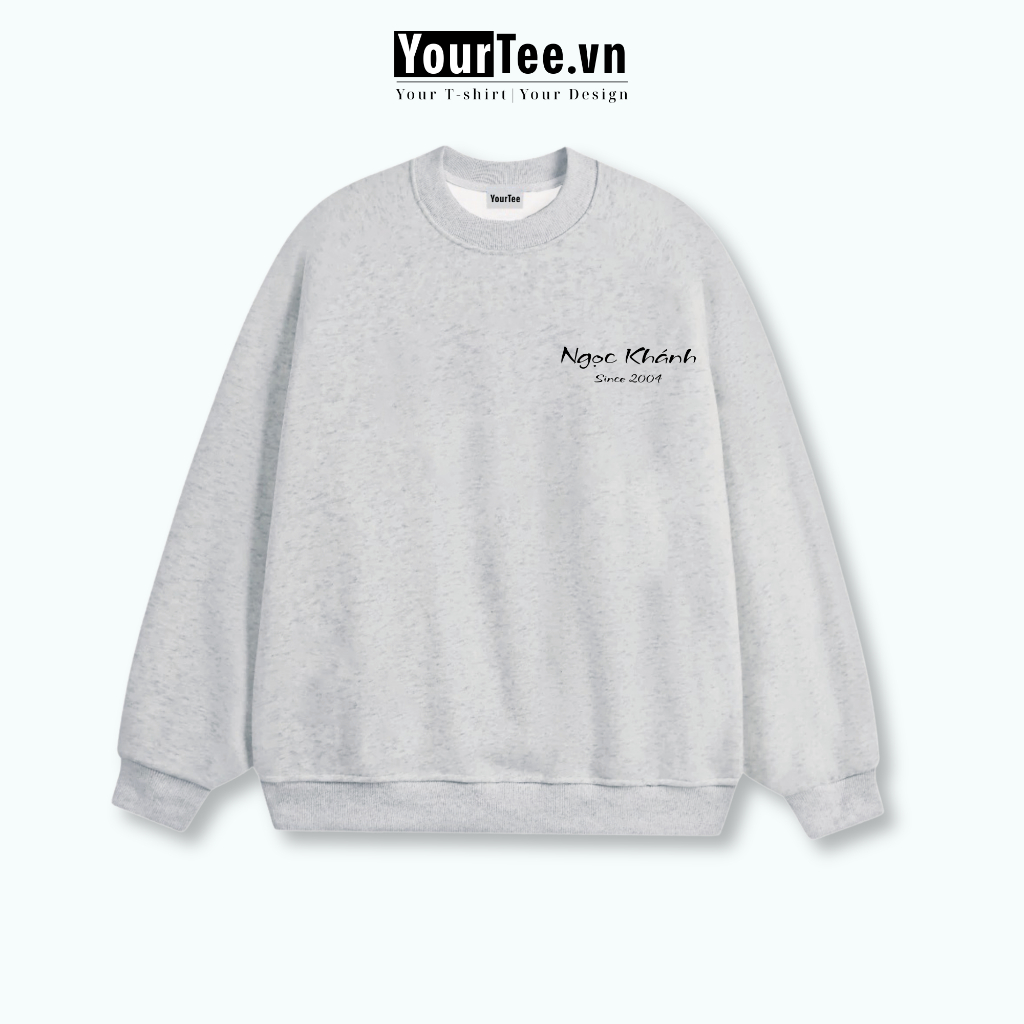 [ÁO SWEATER IN TÊN] Áo Sweater Nỉ In Logo + Ngày Kỉ Niệm Cá Nhân Hóa, Vải Bông Ấm Mịn YW03 + CÓ HỘP