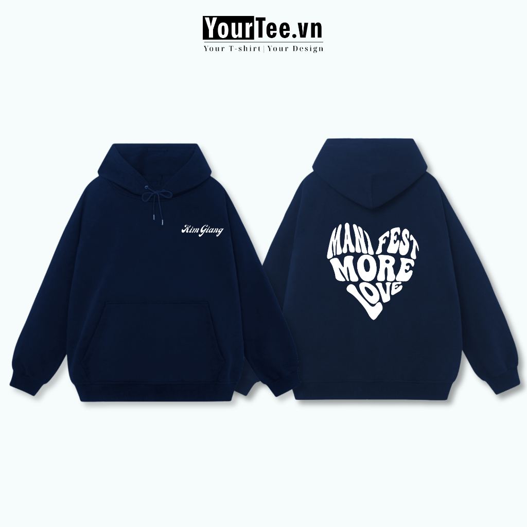 [ÁO HOODIE IN TÊN] Áo Hoodie Nỉ Bông Mịn Mượt, Lót Bông Ấm, In Tên Trước Ngực + More Love YH07 + CÓ HỘP