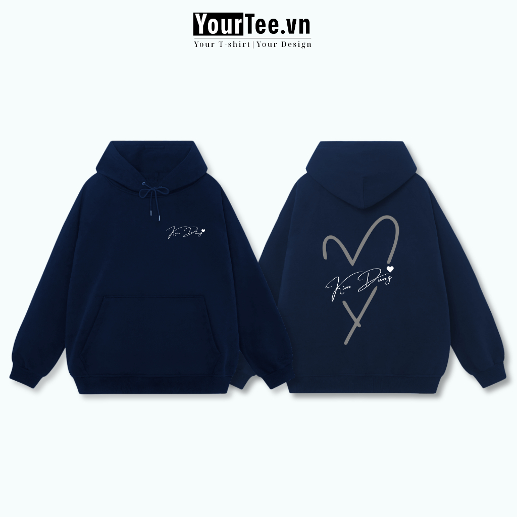 [ÁO HOODIE IN TÊN] Áo Hoodie Chất Liệu Nỉ Bông Dày 350gsm, Lót Bông, In Tên Của Bạn Và Người Bạn Thương YH08 + CÓ HỘP