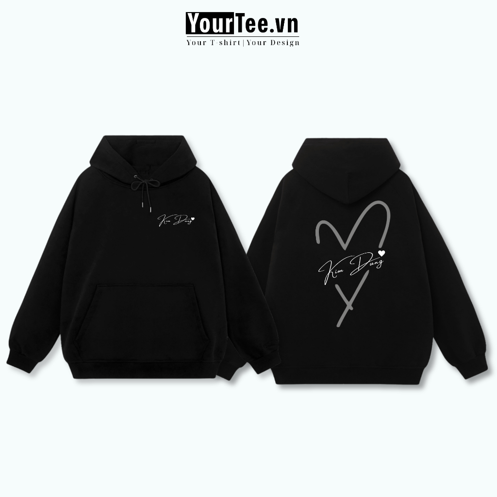 [ÁO HOODIE IN TÊN] Áo Hoodie Chất Liệu Nỉ Bông Dày 350gsm, Lót Bông, In Tên Của Bạn Và Người Bạn Thương YH08 + CÓ HỘP