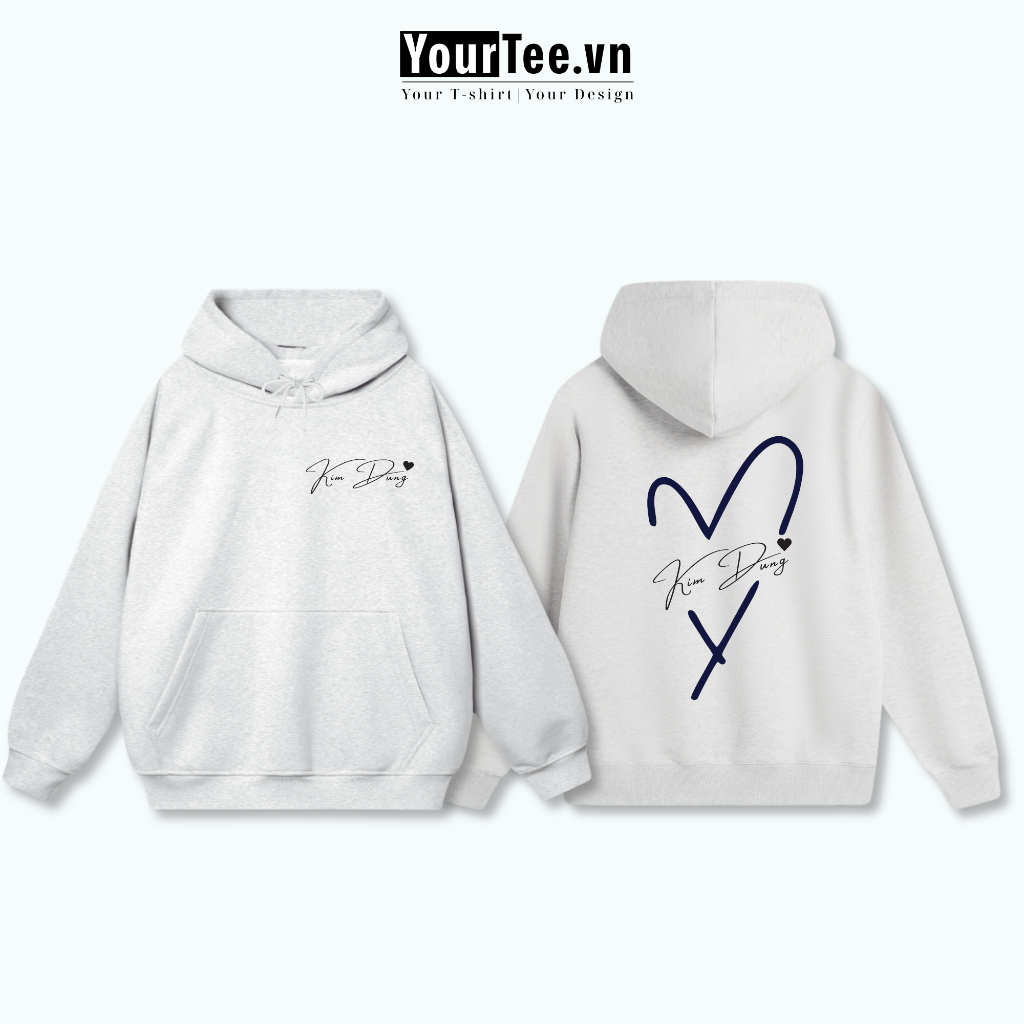 [ÁO HOODIE IN TÊN] Áo Hoodie Chất Liệu Nỉ Bông Dày 350gsm, Lót Bông, In Tên Của Bạn Và Người Bạn Thương YH08 + CÓ HỘP