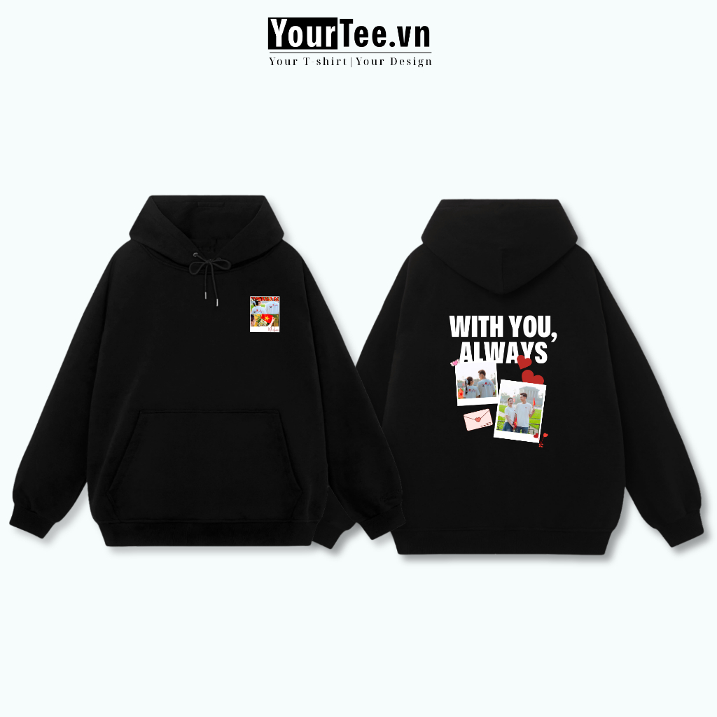 [ÁO HOODIE IN TÊN] Áo Hoodie Nỉ Bông Cao Cấp 350gsm, Hình In Sáng Màu, Tên và Ảnh Của Bạn YH09 + CÓ HỘP