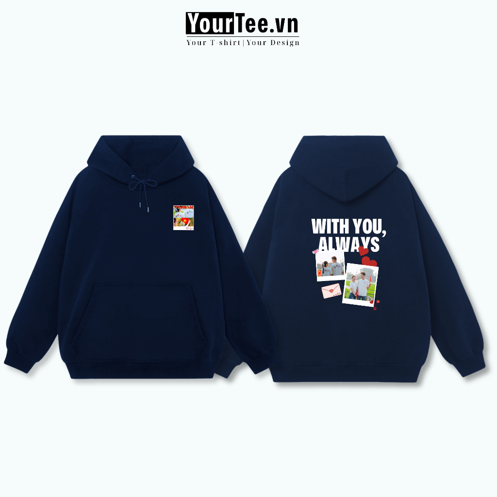 [ÁO HOODIE IN TÊN] Áo Hoodie Nỉ Bông Cao Cấp 350gsm, Hình In Sáng Màu, Tên và Ảnh Của Bạn YH09 + CÓ HỘP