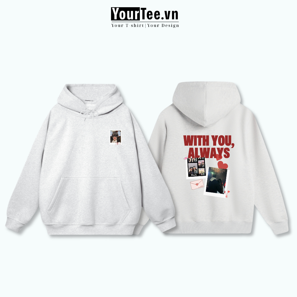 [ÁO HOODIE IN TÊN] Áo Hoodie Nỉ Bông Cao Cấp 350gsm, Hình In Sáng Màu, Tên và Ảnh Của Bạn YH09 + CÓ HỘP