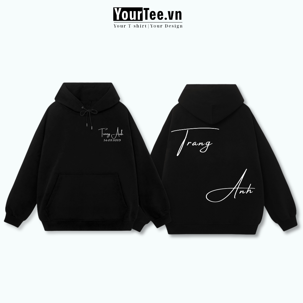 [ÁO HOODIE IN TÊN] Áo Hoodie In Theo Yêu Cầu, Lót Bông Dày, In Tên Của Riêng Bạn YH10 + CÓ HỘP