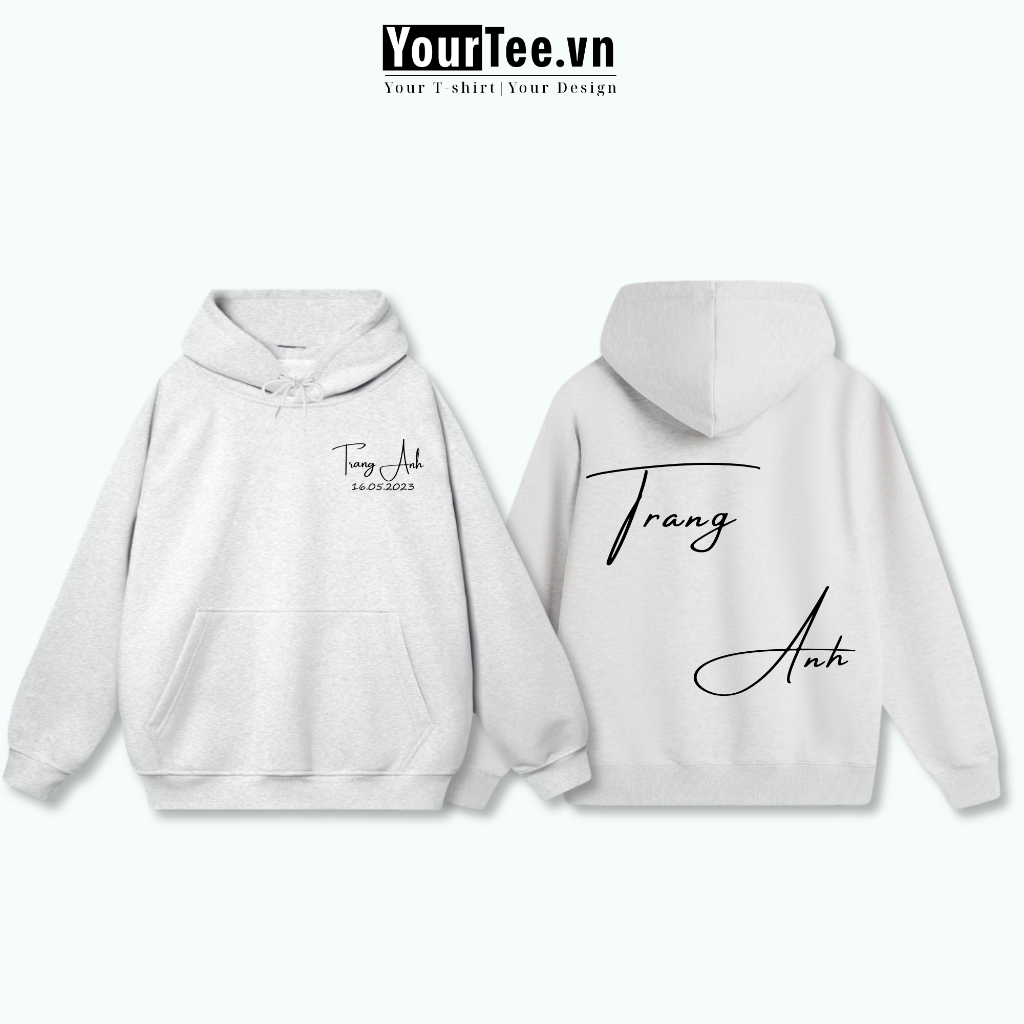 [ÁO HOODIE IN TÊN] Áo Hoodie In Theo Yêu Cầu, Lót Bông Dày, In Tên Của Riêng Bạn YH10 + CÓ HỘP