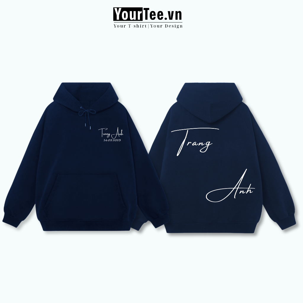 [ÁO HOODIE IN TÊN] Áo Hoodie In Theo Yêu Cầu, Lót Bông Dày, In Tên Của Riêng Bạn YH10 + CÓ HỘP