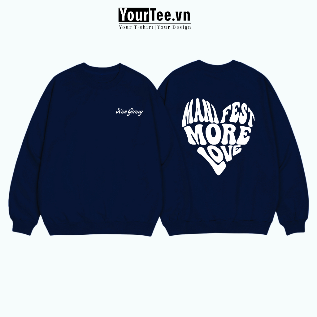 [ÁO SWEATER IN TÊN] Áo Sweater Dáng Unisex In Tên Riêng More Love YW07 + CÓ HỘP