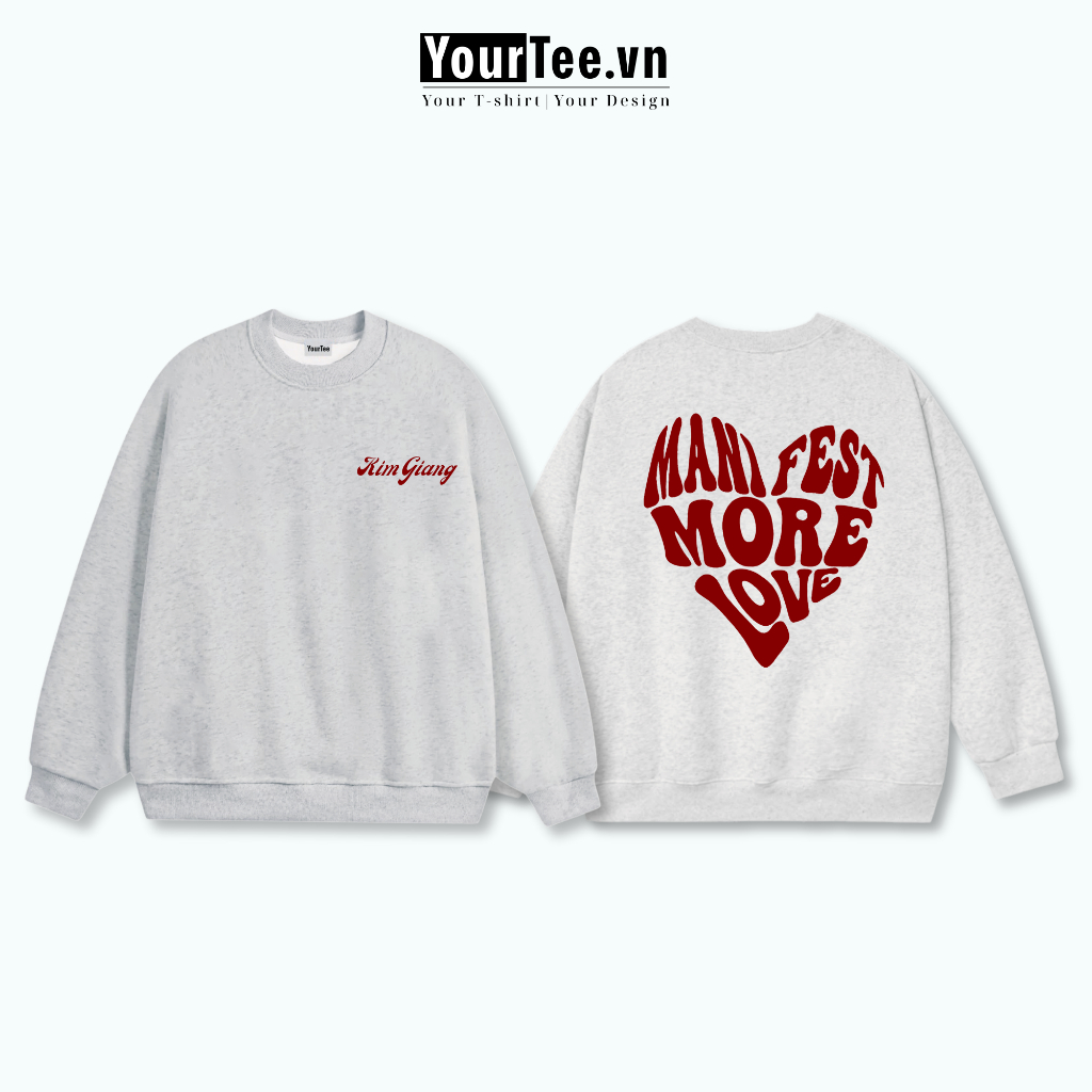 [ÁO SWEATER IN TÊN] Áo Sweater Dáng Unisex In Tên Riêng More Love YW07 + CÓ HỘP