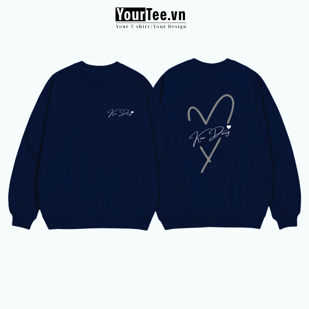 [ÁO SWEATER IN TÊN] Áo Sweater Couple Cho Các Cặp Đôi Trái Tim Vải Mịn Cao Loại 1 Cấp YW08 + CÓ HỘP