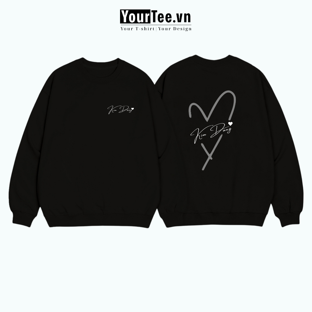 [ÁO SWEATER IN TÊN] Áo Sweater Couple Cho Các Cặp Đôi Trái Tim Vải Mịn Cao Loại 1 Cấp YW08 + CÓ HỘP