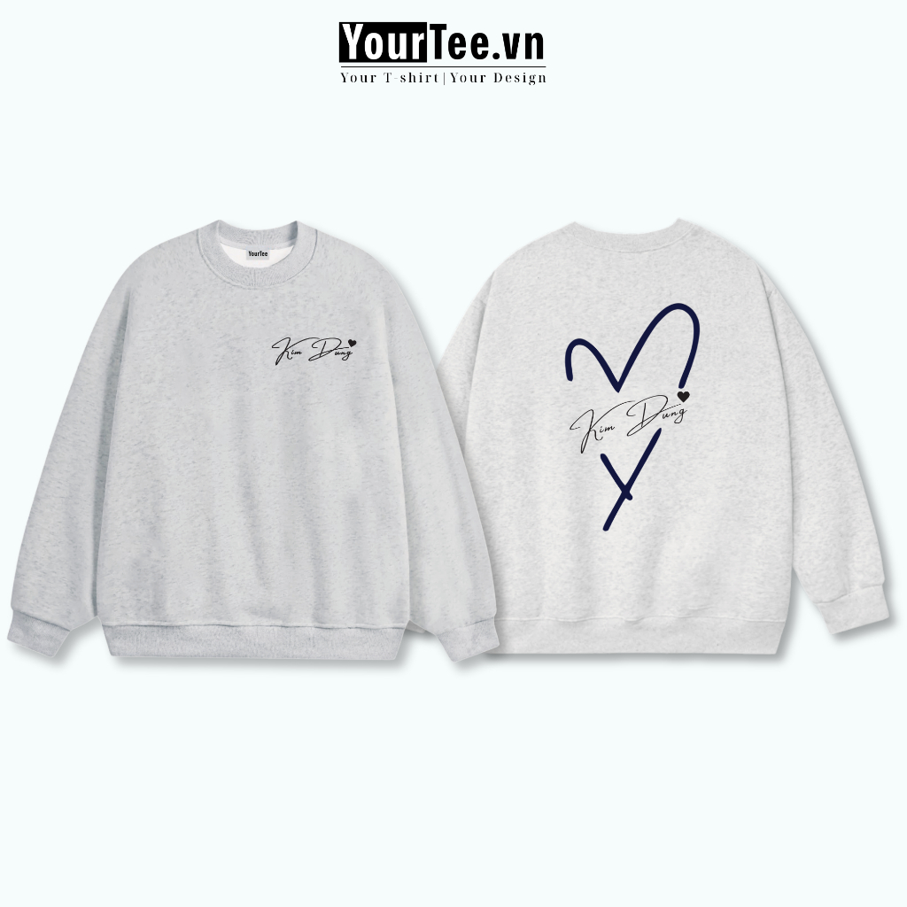 [ÁO SWEATER IN TÊN] Áo Sweater Couple Cho Các Cặp Đôi Trái Tim Vải Mịn Cao Loại 1 Cấp YW08 + CÓ HỘP