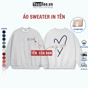 Áo Sweater Couple Cho Các Cặp Đôi Trái Tim Vải Mịn Cao Loại 1 Cấp YW08 + CÓ HỘP