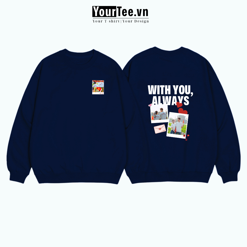 [ÁO SWEATER IN TÊN] Áo Sweater In Tên + Ảnh Couple Của Bạn – Quà Tặng Ý Nghĩa YW09 + CÓ HỘP
