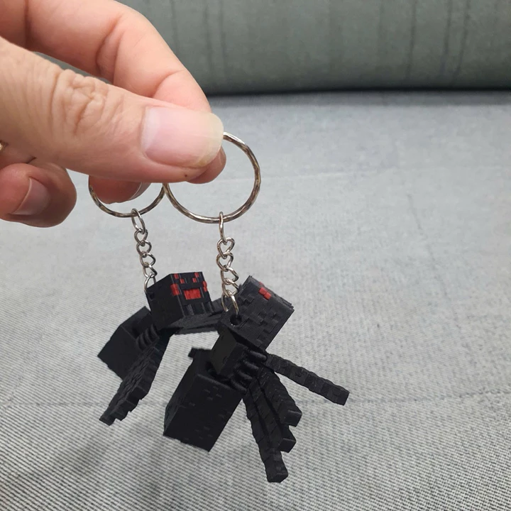 Móc Khoá Minecraft Spider (Nhện) in 3D – Nhân vật game độc đáo, phụ kiện treo balo, túi xách, quà tặng độc lạ